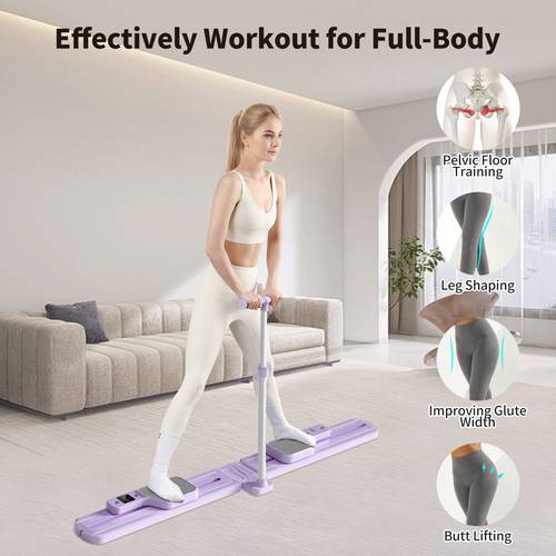 multifunctional ski machine all in gym equipment with adjustable glute leg trainer pilates board sturdy construction for full body workout balance training space saving for home gym physical relax purple fitness machine balance exercises sleek exercise equipment comfortable grip handles secure straps