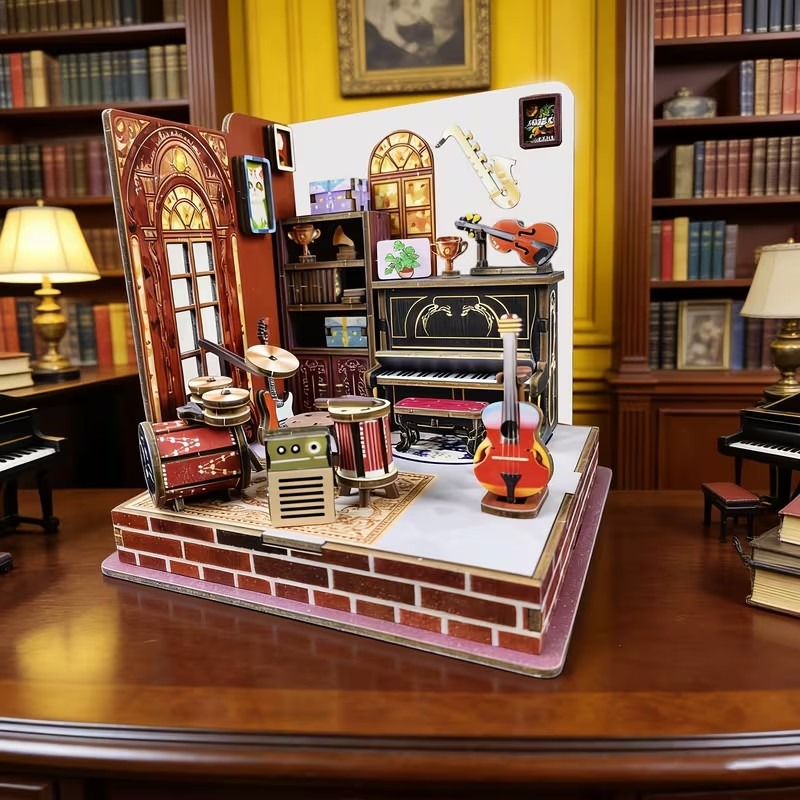 3d Wooden Puzzle Miniature Model Kit, Wood Craft Building Set, Decor Gift