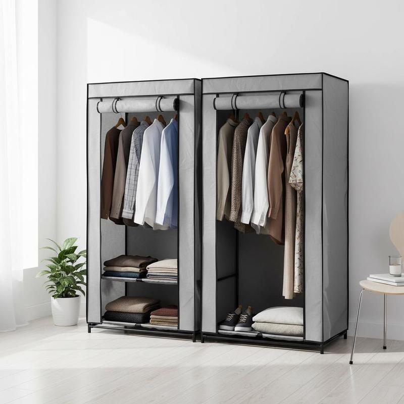 75 X 50 X 160 Cm Closet For Bedroom, Living Room, Office, Stable Easy Assembly, Space-