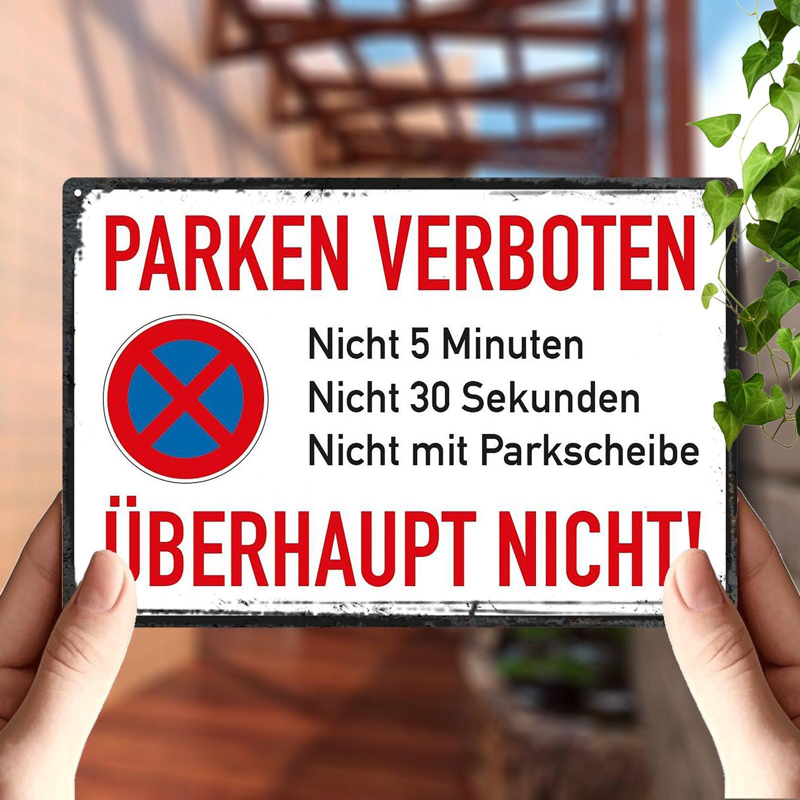 Image of [2d Flat] 1pc, "parken " No Parking Sign With German Text, Ideal For Home, Office, Bar Decor, Festive Holiday Gift, Outdoor Wall Art, Festive Holiday Gift|modern Wall Art, 8x12 Inch