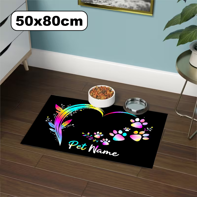 TEMU 1pc Of A Personalized Diatomaceous Earth Pet Feeding Mat Featuring A Custom Photo And Name For Your Dog Or Cat. It Dries Quickly And Is Easy To