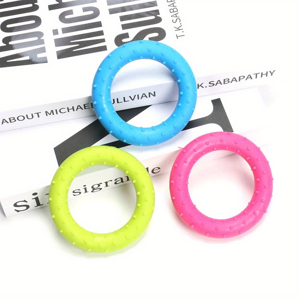 TPR Pet Chew Toy for Small Dogs - Interactive Puppy Molar Teeth Cleaning and Training Biting Toys, Anti-bite Training Thorn Circle Toy