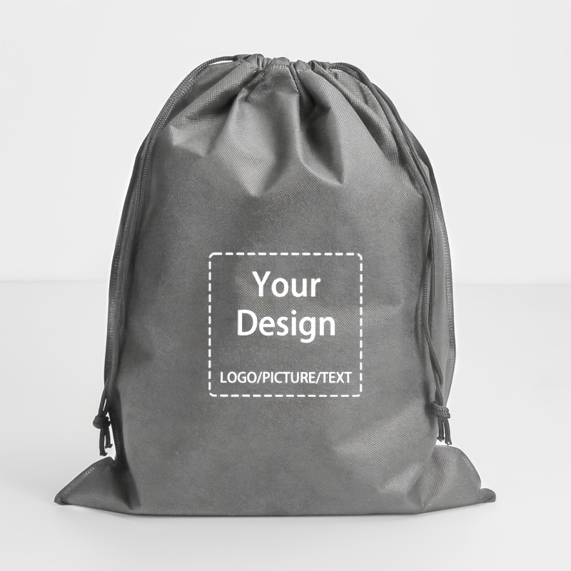 TEMU 10pcs Custom Name/logo/photo Dust Bags, Non-woven Drawstring Storage Bags For Clothing, Bags, Shoes, Packaging With Logo, Drawstring Dust Bags