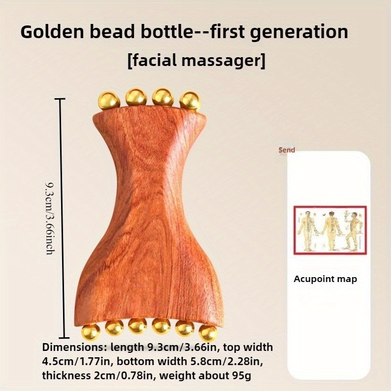 Brass Golden Bead Facial Massage Facial Fascia Roller For Nasolabial Folds Muscle Jawline Lifting Skin Tightening Beauty Massager