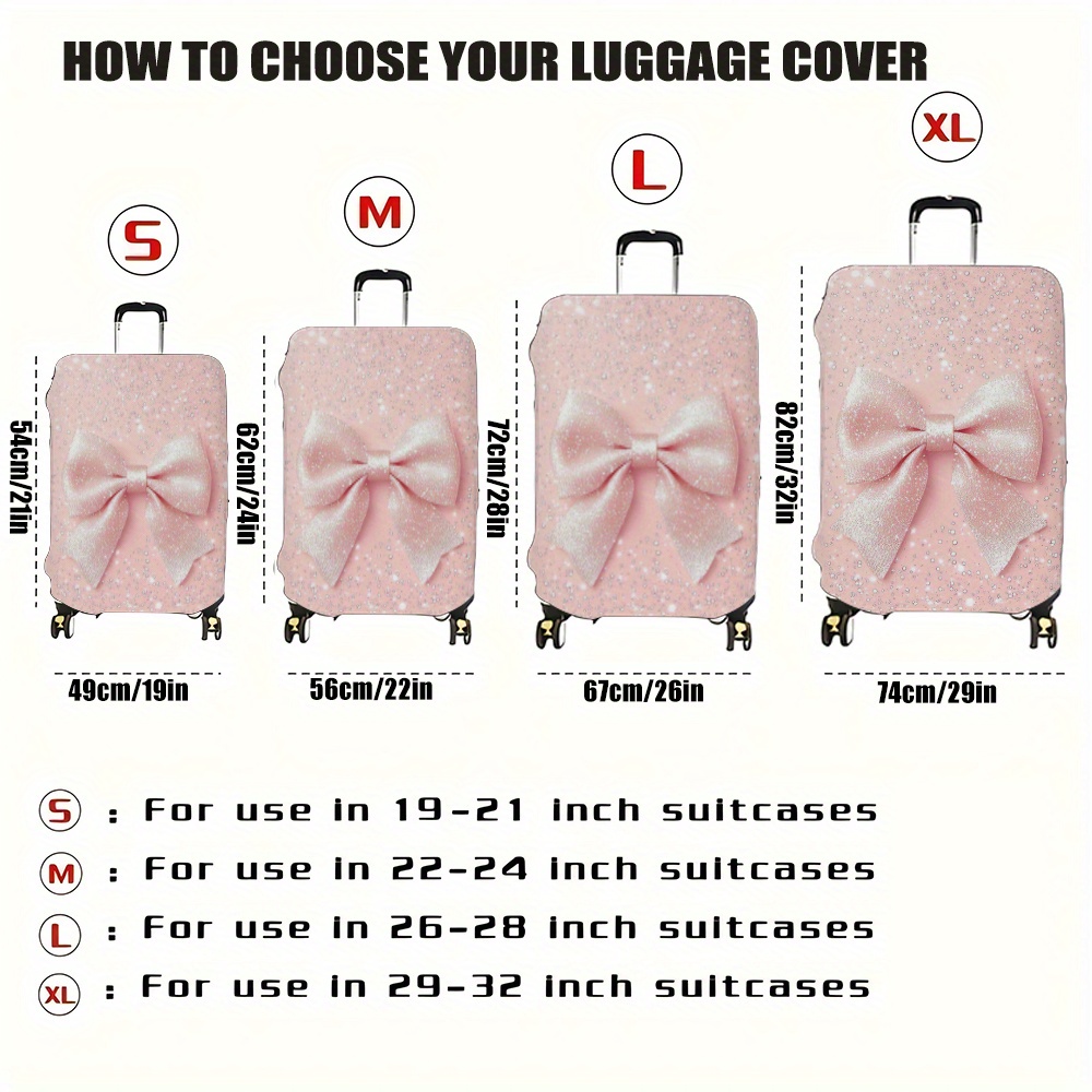 TEMU 1pc Stylish Modern Durable Thickened Luggage Cover, High-elasticity Suitcase Protective Cover, Foldable, Stretchable, And Washable Luggage Cover