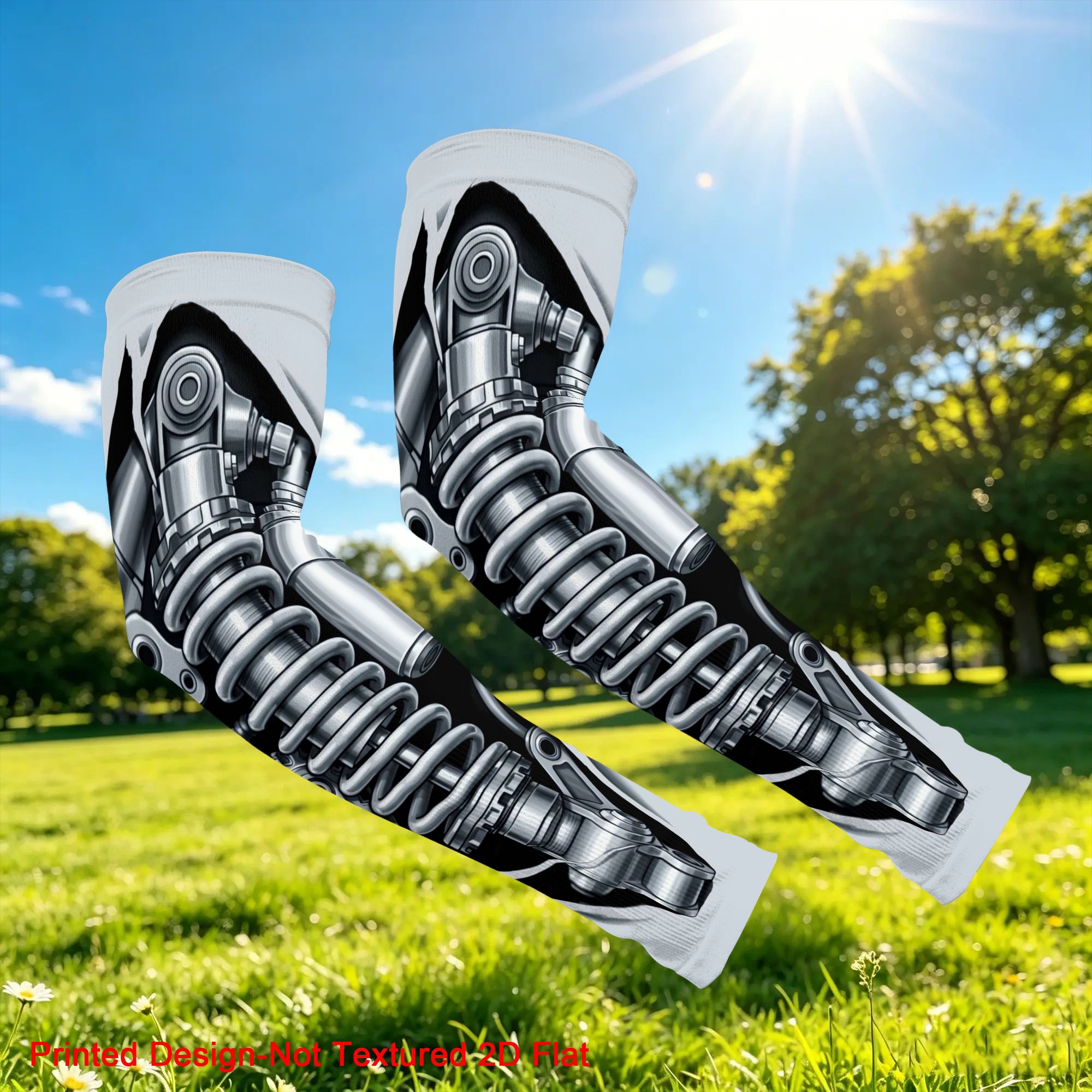 TEMU Printed Design-not Textured 2d Flat 1 Pair Absorber Compression Arm Sleeves Ice Arm Sleeves Unisex, Cooling And Breathable Arm Sleeves For Men