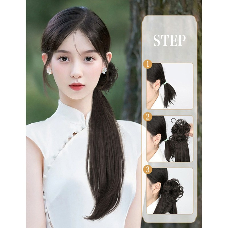 elegant deep wave ponytail extension for women natural looking synthetic hair claw clip in versatile for   details 3