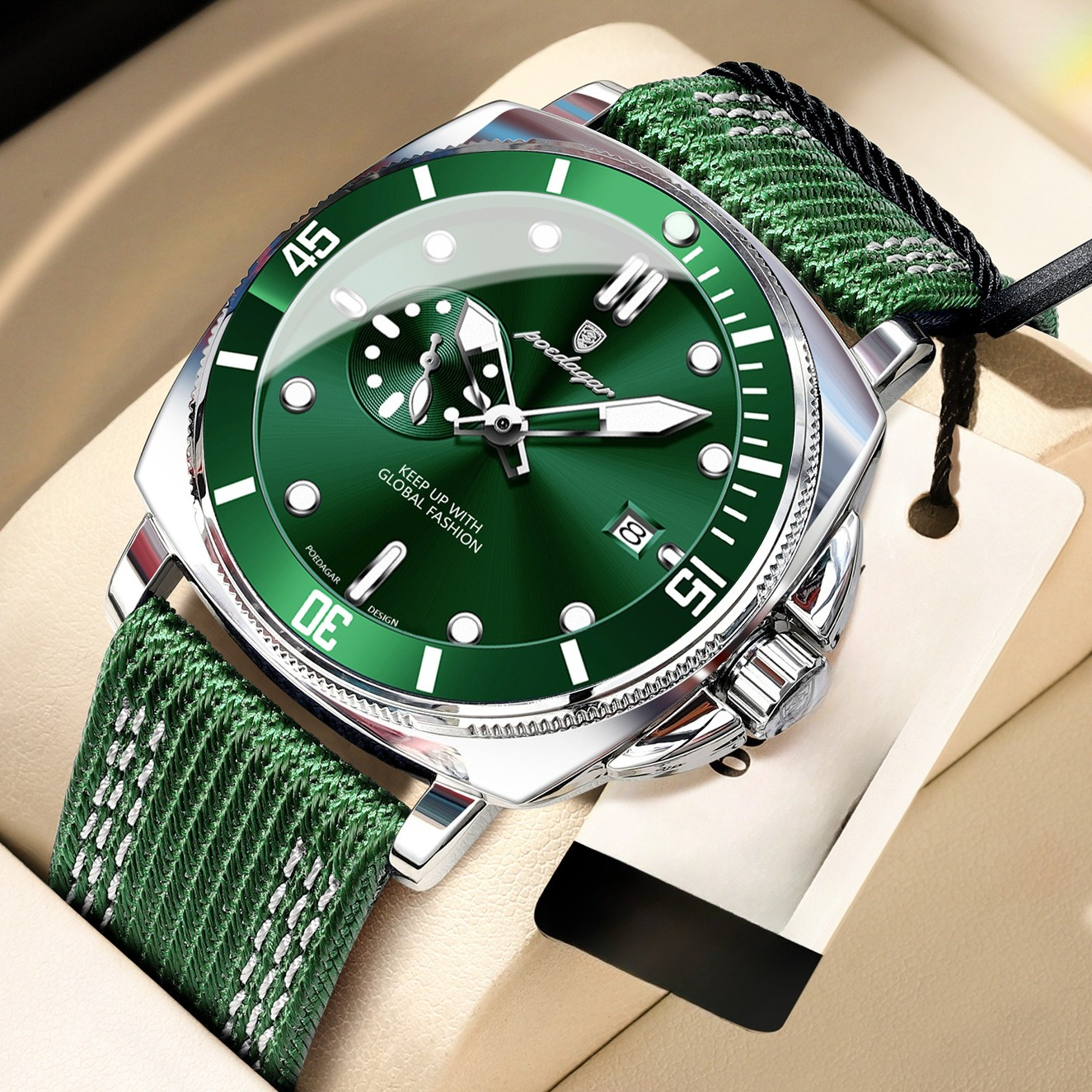 Image of Men's Watch With Display & Winding Movement - Elegant Minimalist Suitable For Business, Casual Wear, Gifts For, Husband, Brothers - Clock For Everyday Use And Special Occasions