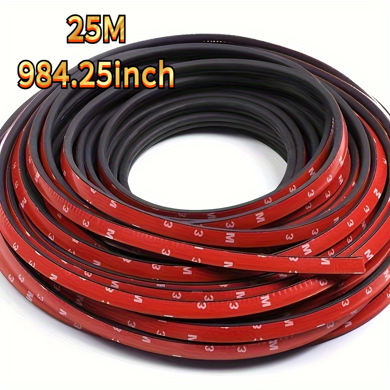 TEMU Burlete Universal para Puerta de Coche GM de 984.25 Pulgadas, Capa Engrosada para Reducción de Ruido, Tira Impermeable para Parabrisas de Coche,