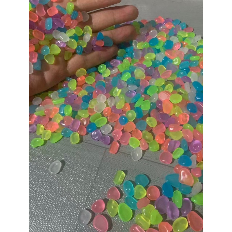 TEMU 76pcs / 0.044 Lbs, Luminous Stone Size 0.39-0.51 Inches. After To Sunlight, The Stones Can Glow In The Dark With Random Colors. Large Luminous