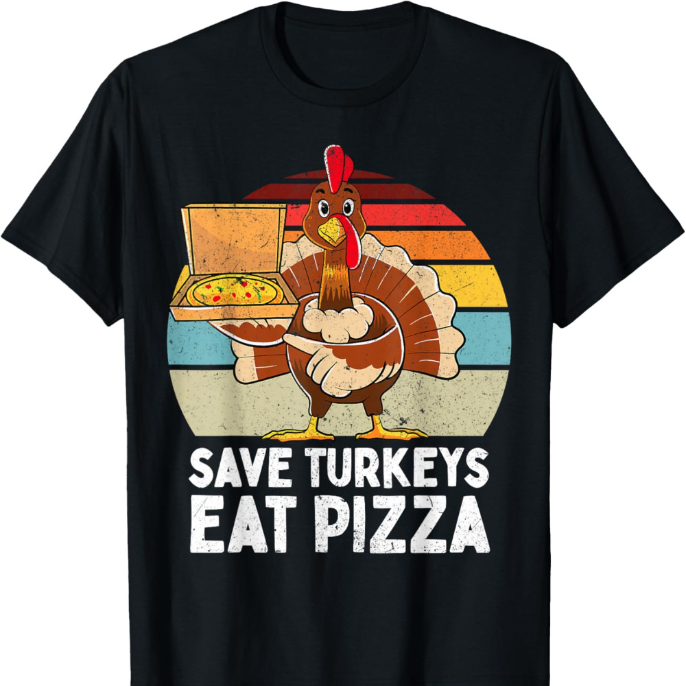 

Save Turkeys " Funny Thanksgiving T-shirt For Boys - Soft, Breathable Cotton, Short Sleeve Tee - Gift