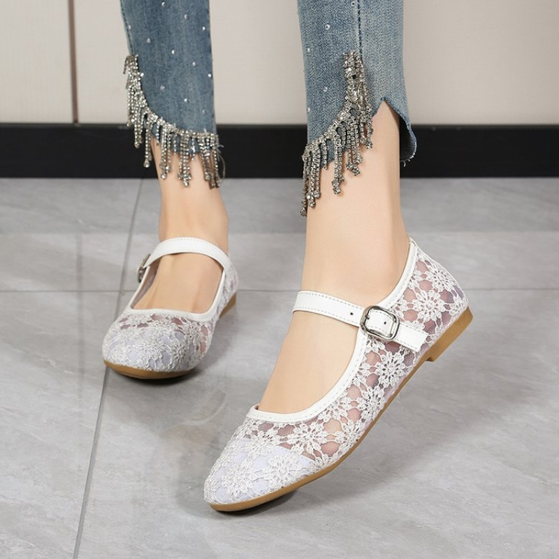 TEMU Ladies' Square-toe Slip-on Shoes With , Featuring Lace For Daily Commuting And Casual Wear, Comfortable For Outdoor Activities, Retro Style,