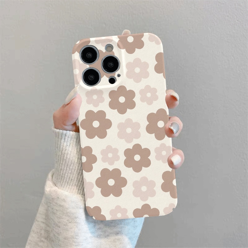 TEMU Phone Case: Flowers Pattern Simple Stylish Design, Slim Phone Case, All Inclusive Shockproof Hard, Phone Cover Suitable For Iphone 17, 16, 15,