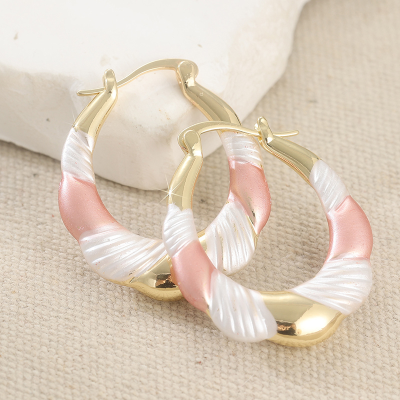 TEMU Pendientes de aro retorcidos de moda, hipoalergénicos con acabado y satinado, perfectos para regalos de aniversario y , fiestas