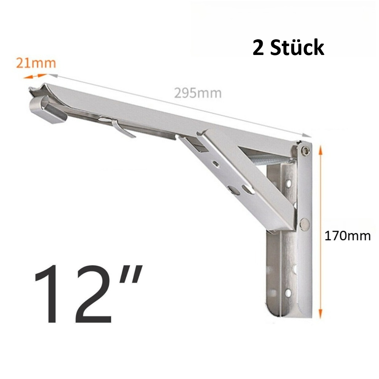 Folding Table Bracket, 150kg, Stainless Steel, Wall-mounted Folding Table, Wall Shelf, Folding Table