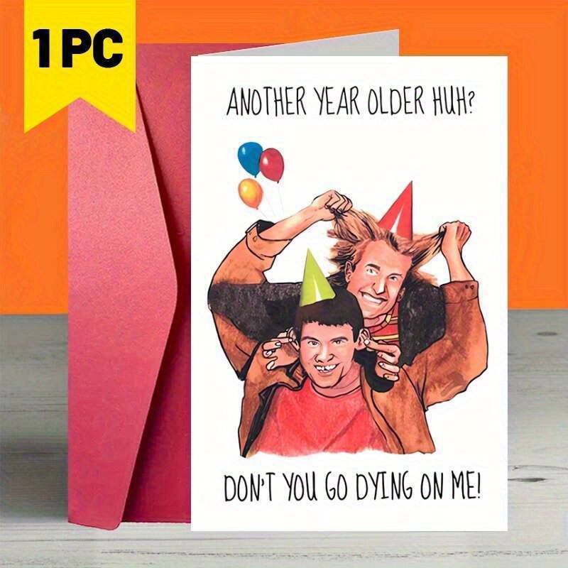 TEMU 1pc Fun Birthday Card, Humorous Celebration Note For , Birthday Gift, Paper Material, With Option, Suitable For Any Recipient, Congratulations