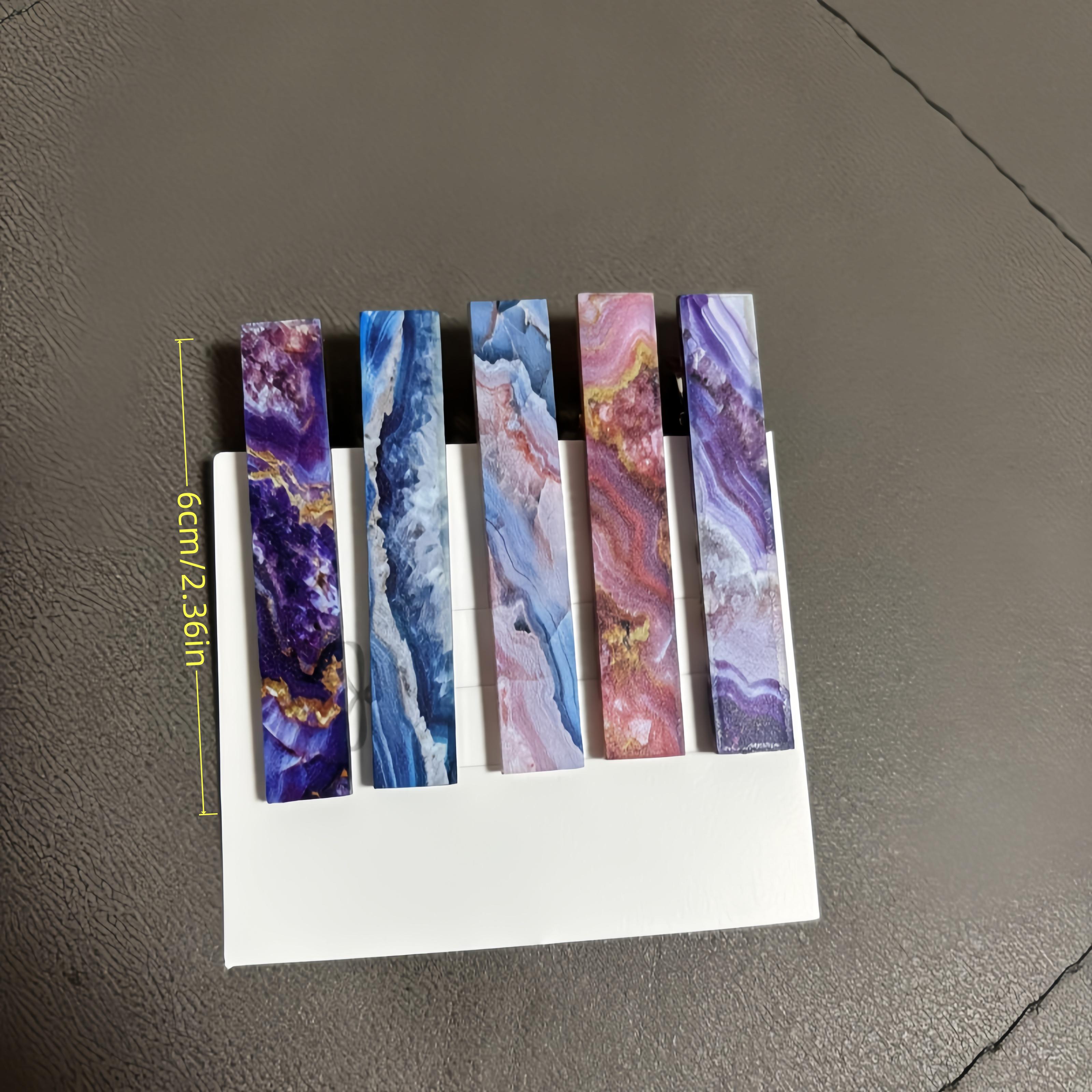 TEMU 5pcs Premium Ombre Mineral Texture Oblong Hair Clip Set - Women's Gentle Atmosphere Acrylic Side Clip Additions, Suitable For Fixing And