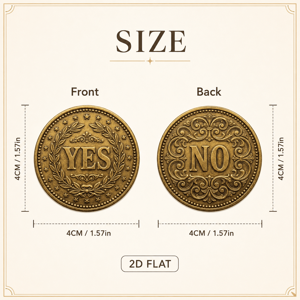TEMU Replica Coin 2d Flat Printed, 1pc, Decision Commemorative Coin, Vintage Victorian Style Choice Coin, Classic Pattern, Party Game Prop, Desktop