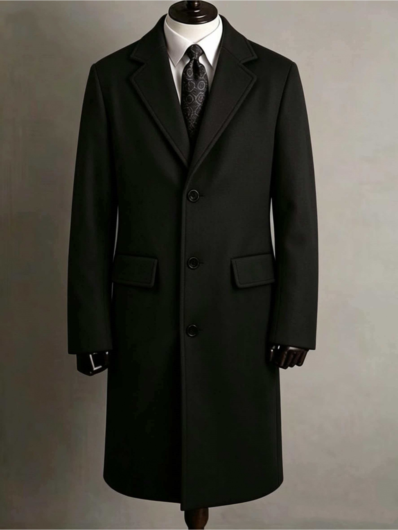 european and american mens urban mature business casual trench coat   for dating   meetings high quality solid color outerwear with covered pockets versatile and fashionable long trench coat for men
