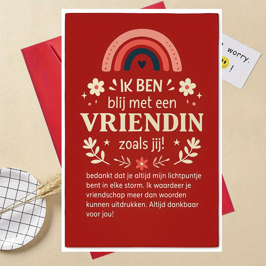 TEMU 1 stuk Bedankt Vriendschapskaart voor Beste Vriendin - Waarderingscadeau voor Vrouwen, Verjaardag of Gewoon Zo, Doordacht Geschenk om