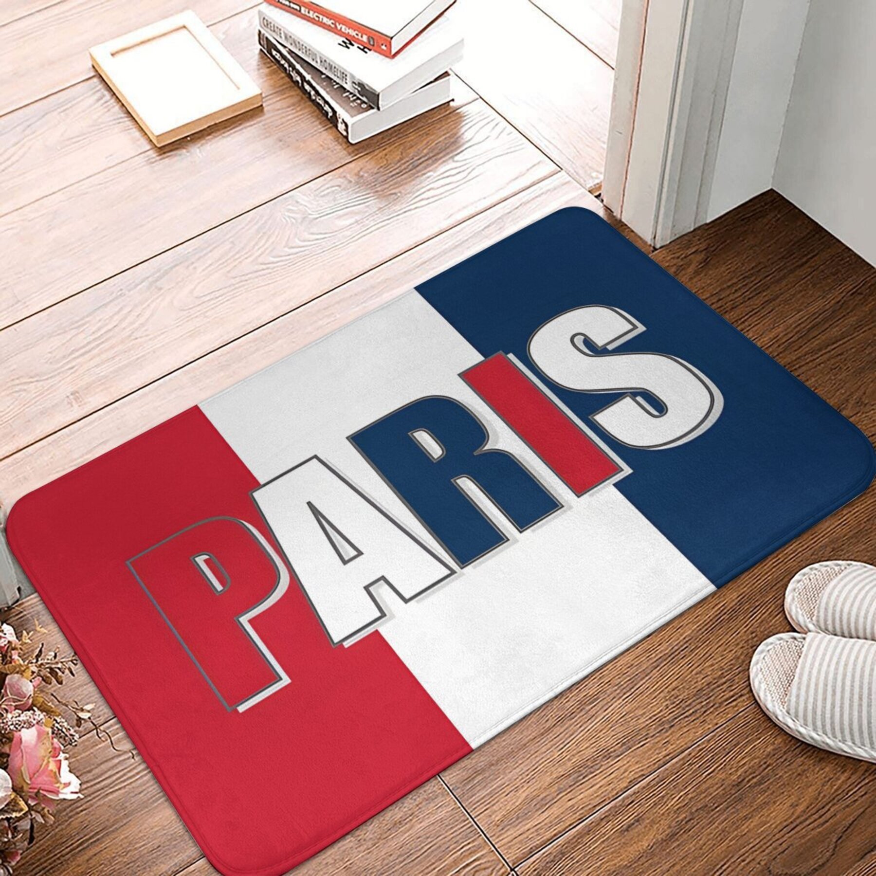 

1pc Décoration de Noël Cadeau de Noël Paillasson antidérapant Patriotique Paris Salon Cuisine Tapis Tapis de Décoration moderne pour