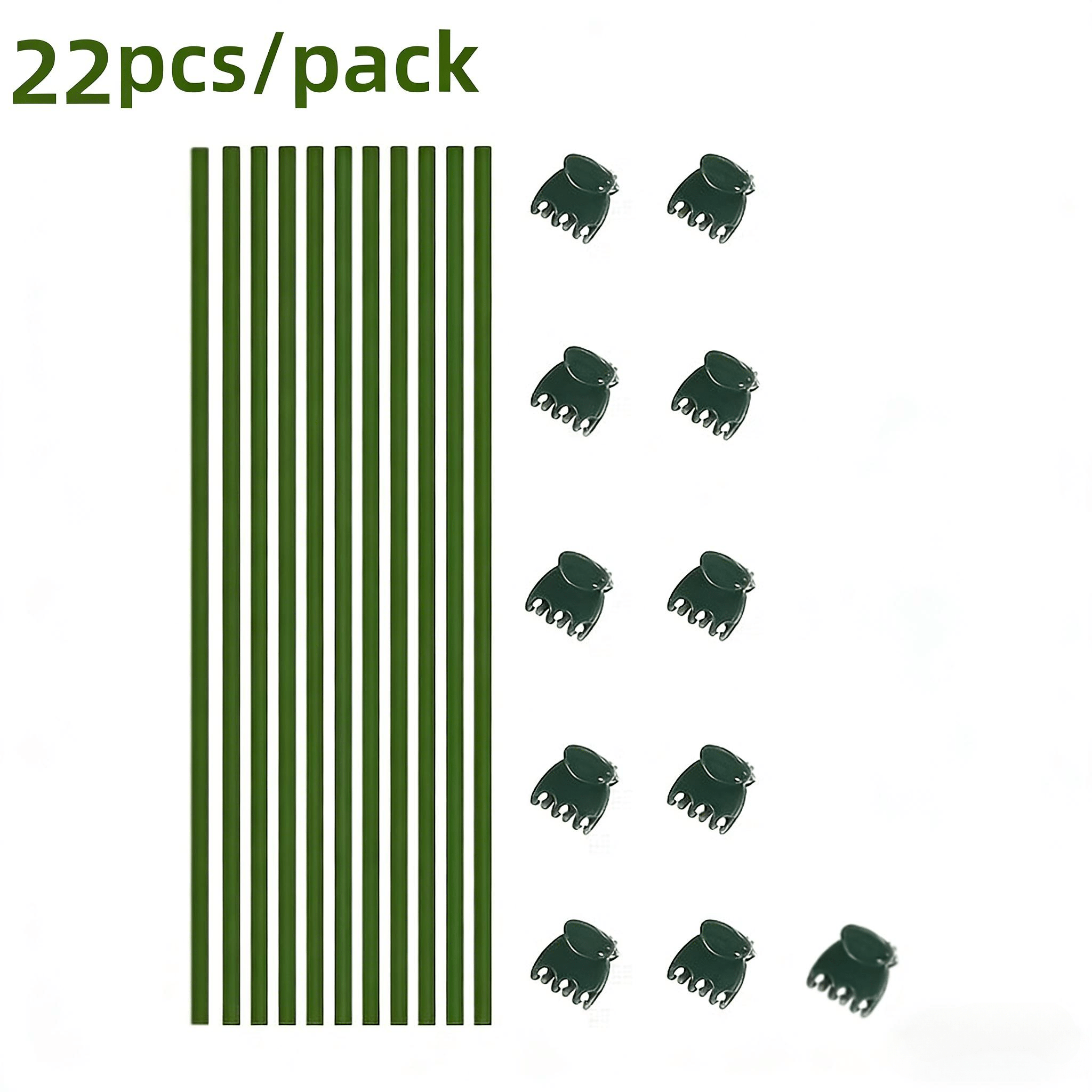 TEMU 22pcs Flexible Garden Support Stake Set, Plant Support Stakes, Support Clips, For Diy Shaping And Potted Plants, Design, 41cm Support Stakes And