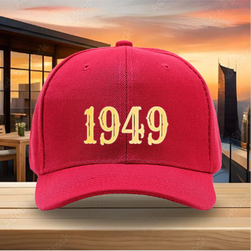 TEMU 1pc New Style Baseball Cap With 1949 Print Pattern, Unisex Adjustable Size Hat, Outdoor Casual Sports Daily Wear, Suitable For Young Trendy