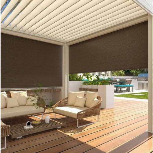 3x3m brauner sichtschutz, markise mit beschattungsgrad, atmungsaktives wasserdichtes pe-gewebe, für terrassen, decks, camping, gärten