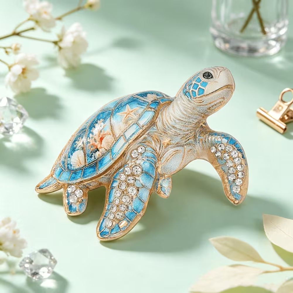 Baroque Elegant Gradient Enamel Turtle Brooch, Gift