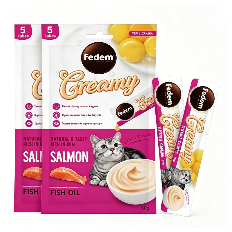   creamy salmon egg yolk cat sticks high moisture cat treats with   for   and   support Product details 3