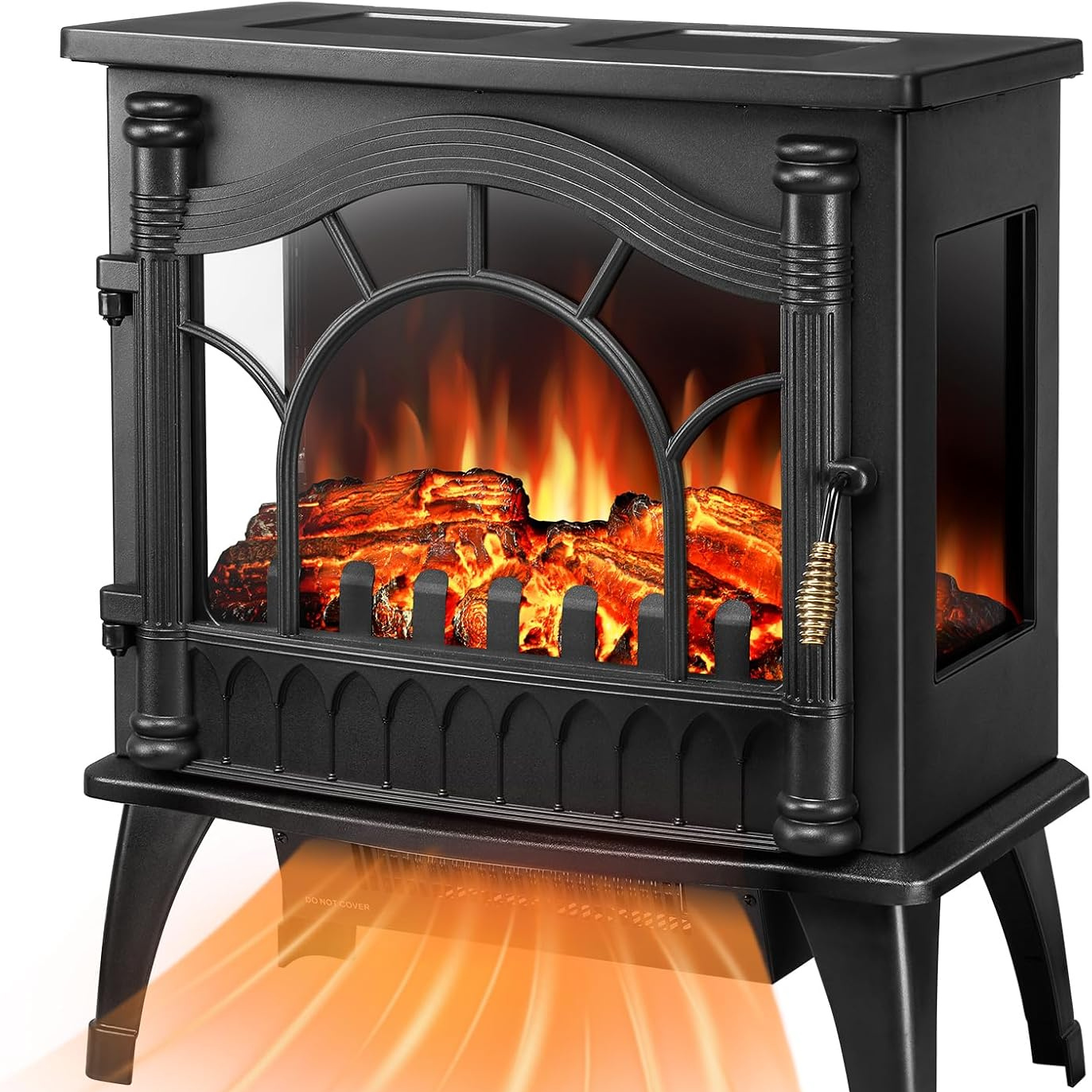 

22" 3d Infrared Classic 1500w Electric Fireplace Stove, Freestanding Fireplace Heater, Thermostat, Overheating Protection, For Indoor Use.