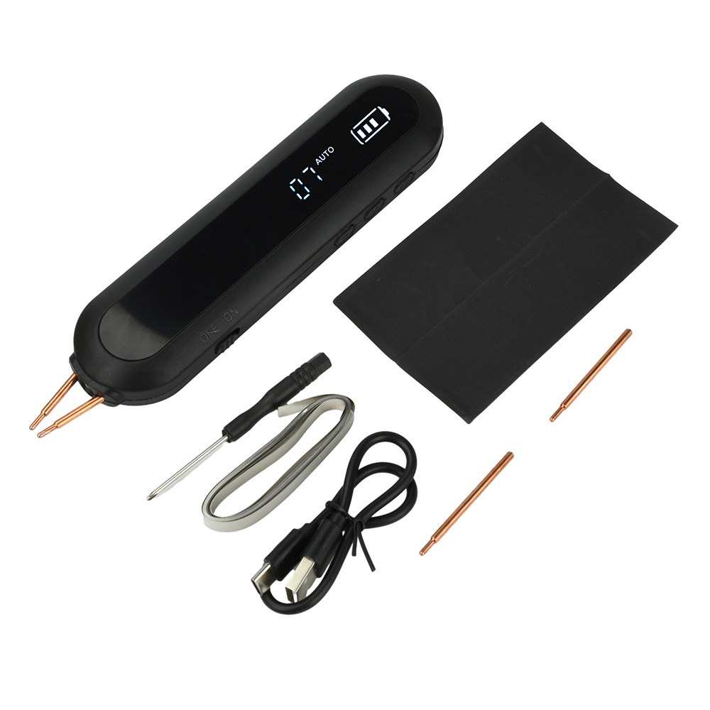 TEMU 1set Handheld Spot Welding Machine, Small Portable 12 Level And 9-level Led Lighting Adjustable, 18650 Lithium Battery Diy Kit Spot Welding