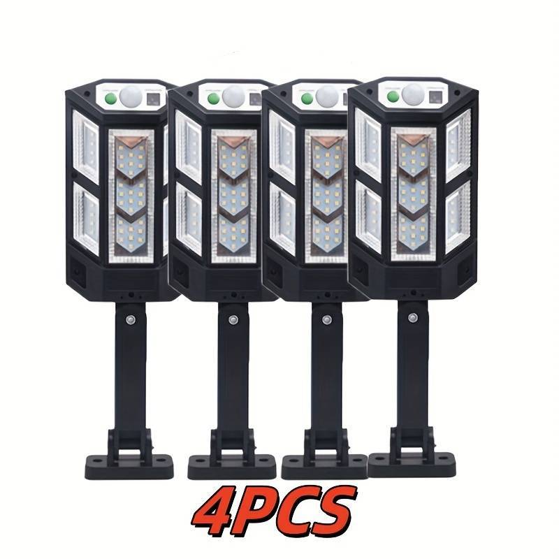 TEMU 4pcs 43 Led Solar Lights With Motion Sensor - 3 Lighting , Outdoor Garden & Pathway Security, Durable Plastic Construction, Solar Lights, Motion