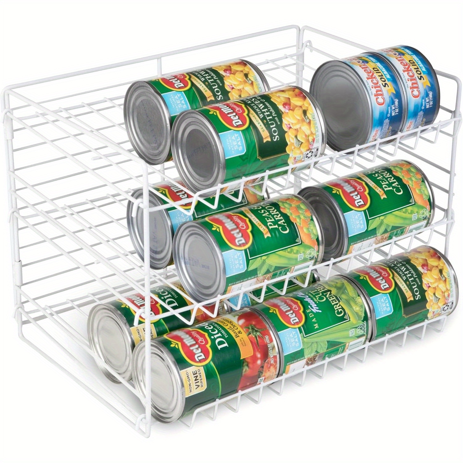 

1pc 3-tier Adjustable Cast Iron Can Rack, Storage Organizer For Kitchen Pantry, Fridge, Cabinet, Condiment Shelf