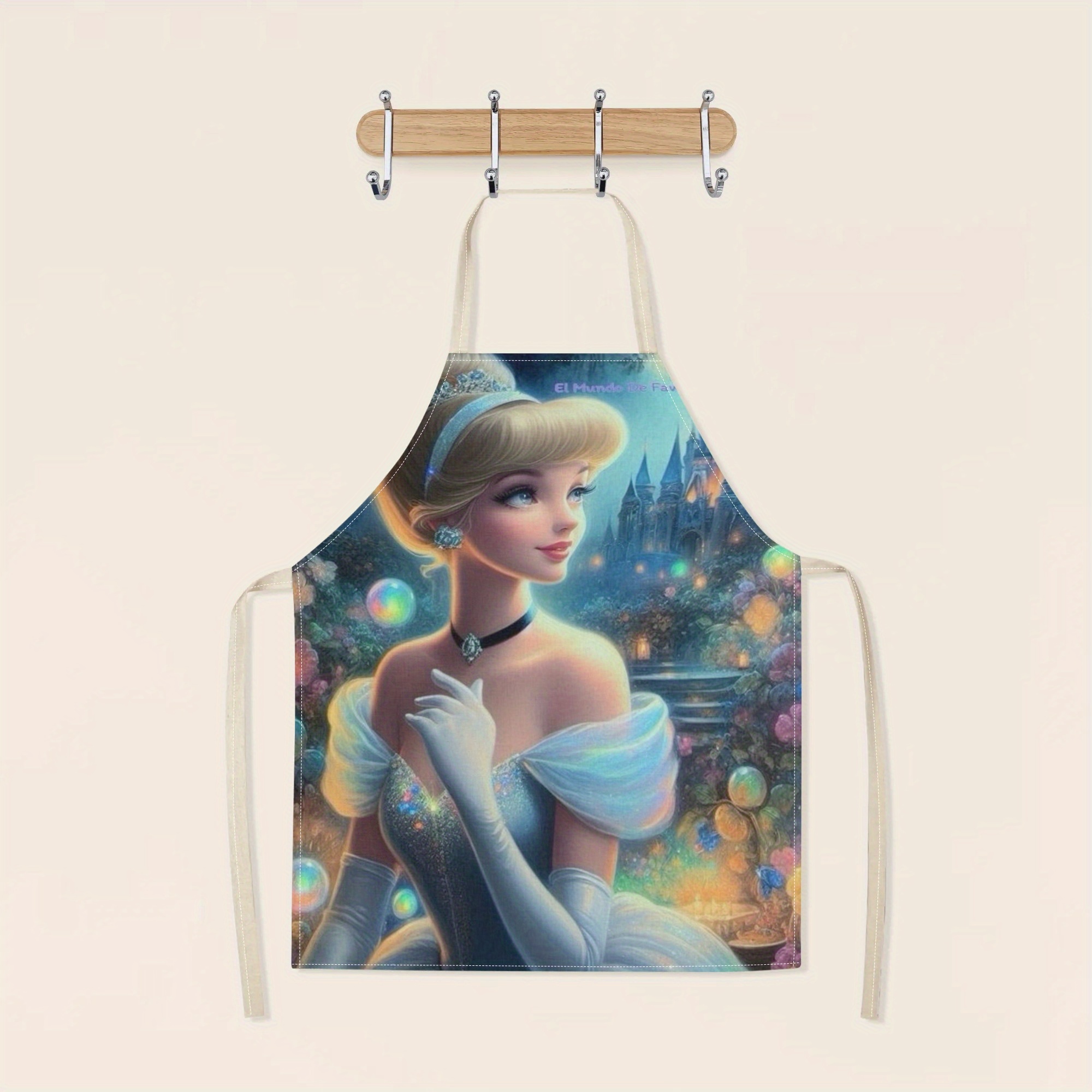 disney   a stylish waterproof apron featuring a cute cartoon design of princess  .   beautiful, fashionable, and simple, making  uitable for hotels, supermarkets, restaurants, fru hops, milk tea stalls, and   home use. details 2