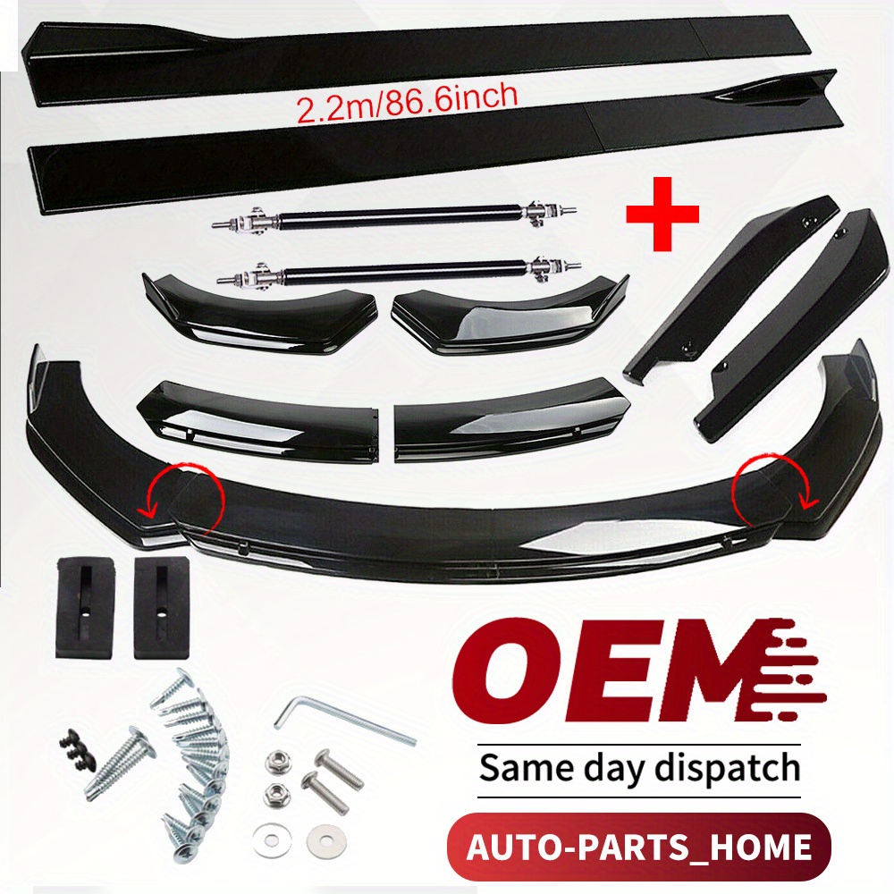 For Charger 2015-23 Front Bumper Lip Spoiler And Side Skirts And Rear Lip, For 2006-2011, For A4 A5 A6 A7 B7 B8, For 2000-2014 Tl 2015-2022 Tlx Ilx, For Frontier Altima Maxima