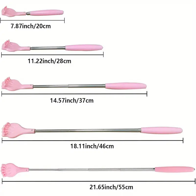 2pcs back scratchers, portable expandable back scratchers, non- slip handheld massager, with telescopic handle for massage of head, back legs and other body parts, back scratching tool, unbreakable back scratcher, comb for back scratching, back massager, silly back scratcher, self-massage accessory, area massager, handheld massager tool, portable scratching device, compact telescoping mechanism, minimalist , unbreakable construction, Product details 2