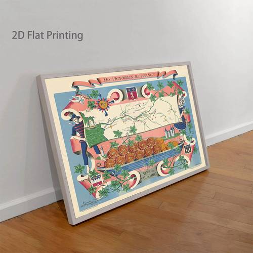 2d flach, 2d flach, ungerahmte 2d flach leinwand wandkunst drucke mit einer vintage karte des von hetreau aus dem jahr 1954, mit , tours, , dem und bergen, zur dekoration ihres wohnzimmers oder schlafzimmers
