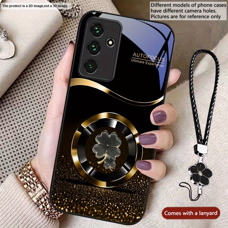 TEMU Coque de téléphone - Fleur à feuilles violette plate 2D, convient pour Samsung Galaxy A14 4G/A14 5G/A24 4G/A25 5G/A26 5G/A34 5G/A35 5G/A36/A52