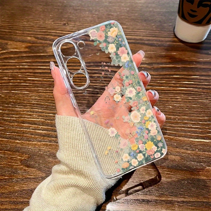 TEMU Phone Case: 2d Flat Full-screen Floral Pattern Phone Case, Suitable For S20 21 22 23 24 25 Fe A4 A5 A6 A12 A13 A14 A15 A16 A21 A22 A23 A24 A25