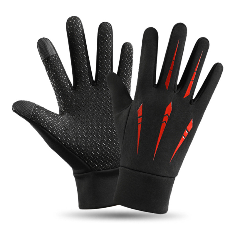 TEMU Men' Fleece-lined Motorcycle Winter Gloves With Touchscreen Compatible For Smartphone, Thermal & Cold-proof Riding Gear Suitable For Food