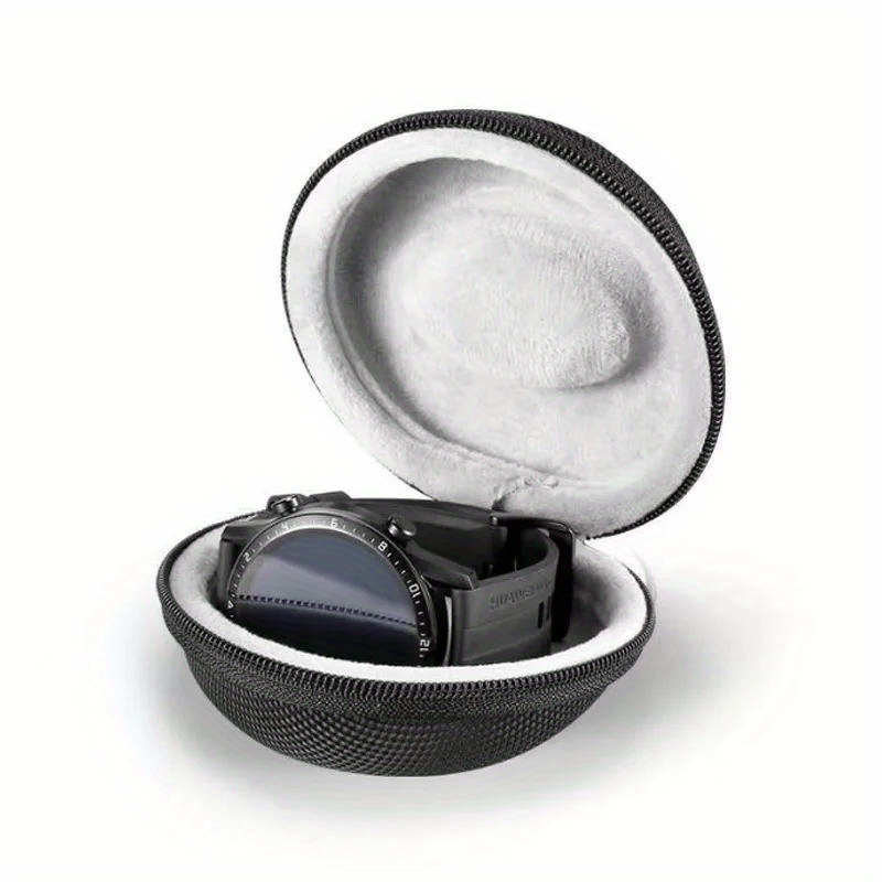 TEMU 2pcs Portable Eva Single Watch Travel Case Watch Storage Organizer Box Watch Holder For Smartwatches Zippered Container