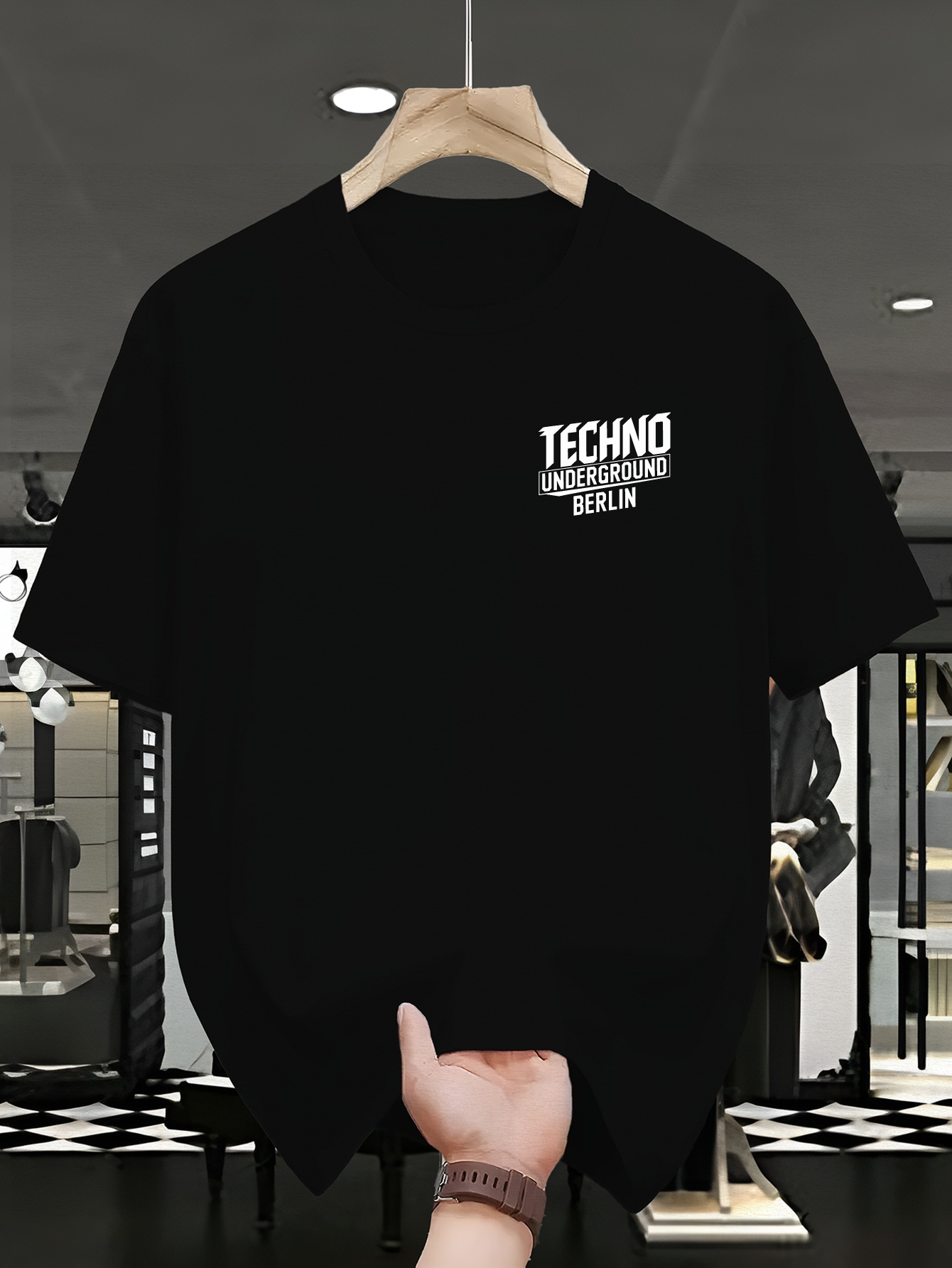 camiseta casual manga corta hombre estampado berlín Temu Spain - Main Image