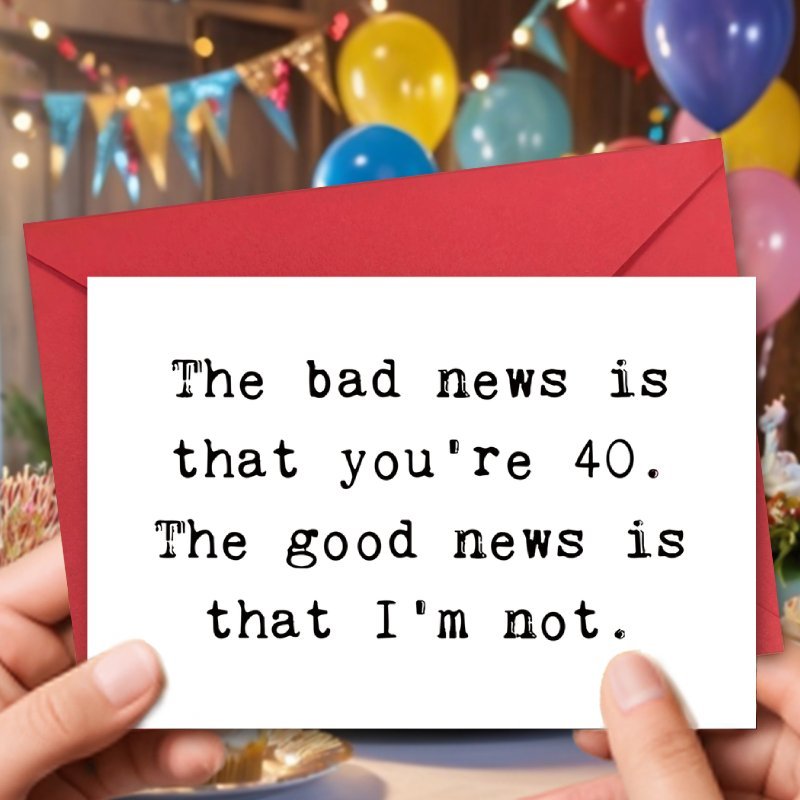 TEMU Happy 40th Birthday Card - Sarcastic And Humorous Milestone Greeting Card For Men And Women