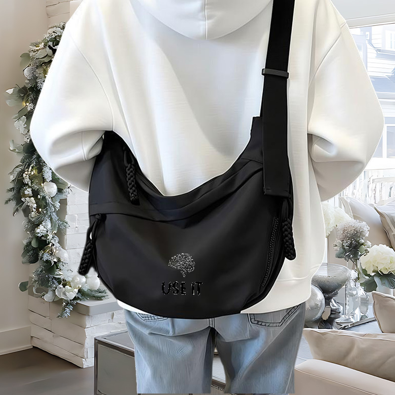 TEMU 1pc Sac Bandoulière Imprimé Léger et Simple, Sac à Épaule , Sac Banane Grande Simple, Léger, à l', Léger , Indispensable pour la Randonnée et le