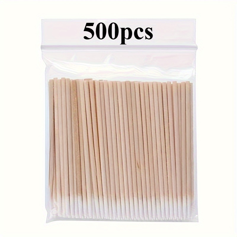 500pcs Nail Stick Cleaning Stick Bud Tip Wooden Head Nail Correction Nail Polish Removal Tool