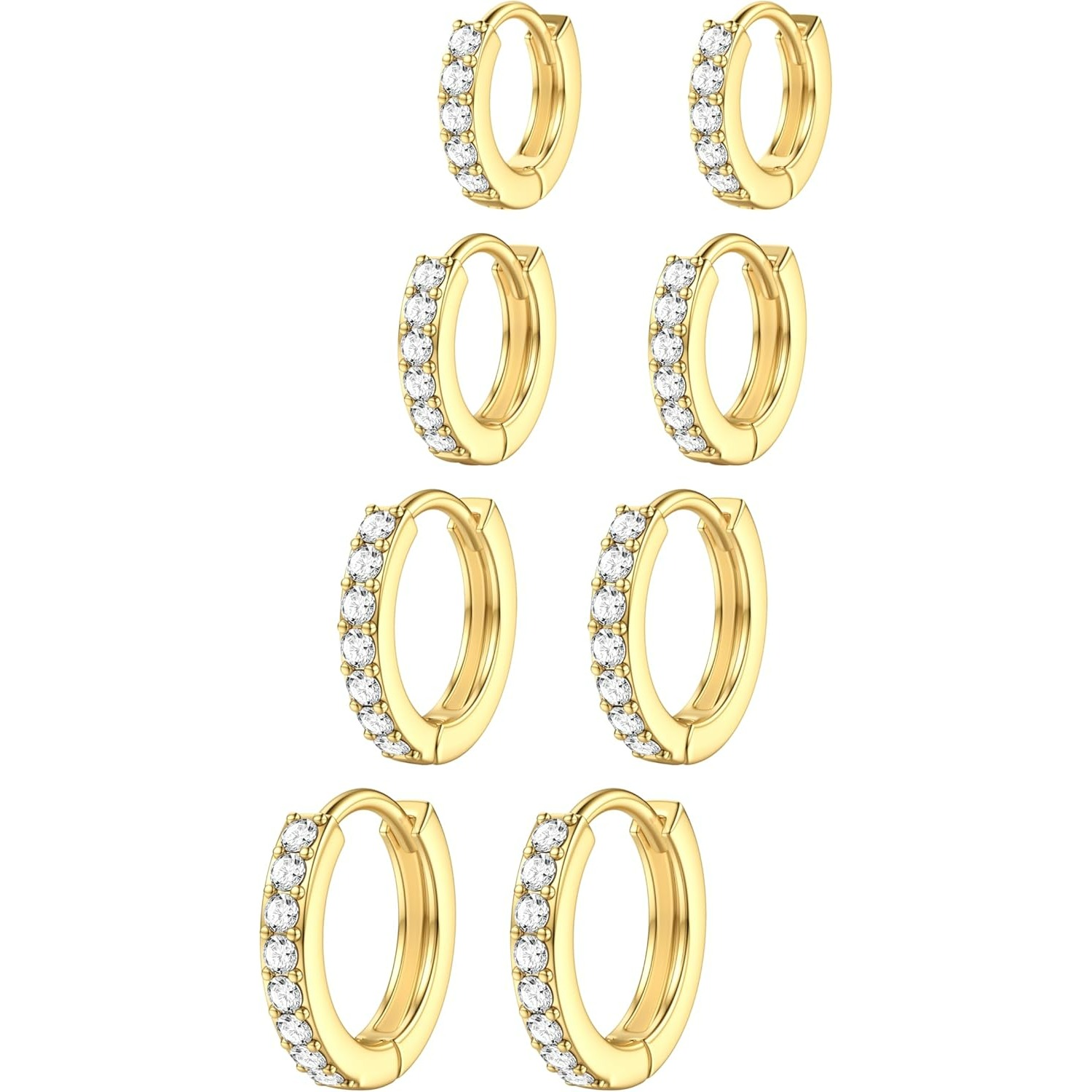 Image of 4pairs 20g Small Hoop Earrings Set For Women Hypoallergenic Earring Stack Cartilage Earrings Dainty Huggie Hoops Earrings For Multiple Piercing Lightweight