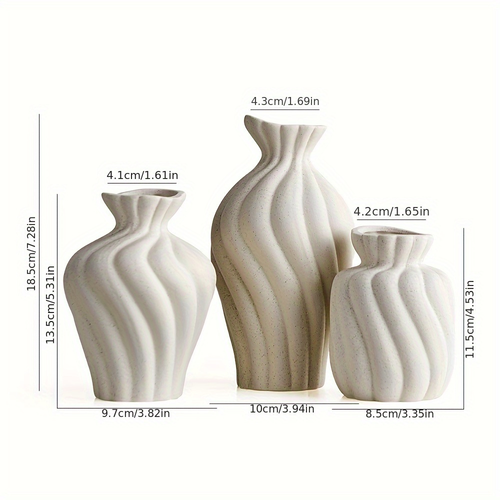 E-shop 3er-Set Keramikvasen, geeignet für , Festessen, Feiertage, Hochzeiten, Zuhause, Restaurant, Tischdekoration, ästhetische Räume, Deko für alle