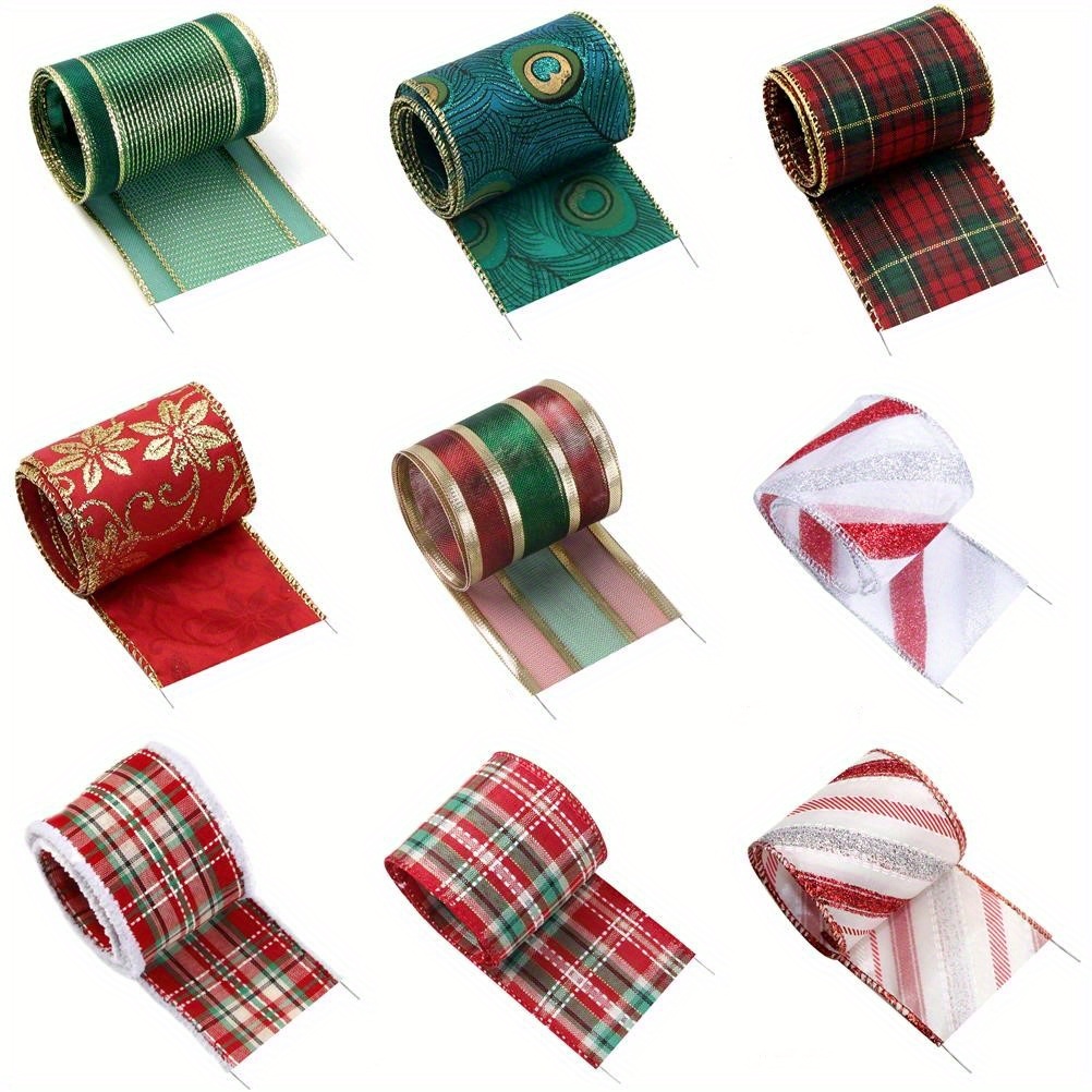 

Of Multiple Rolls Polyester , 2.5" X 15 , , , No , -free, For Christmas & Universal , Wrapping, Packaging, Arrangements & Bows