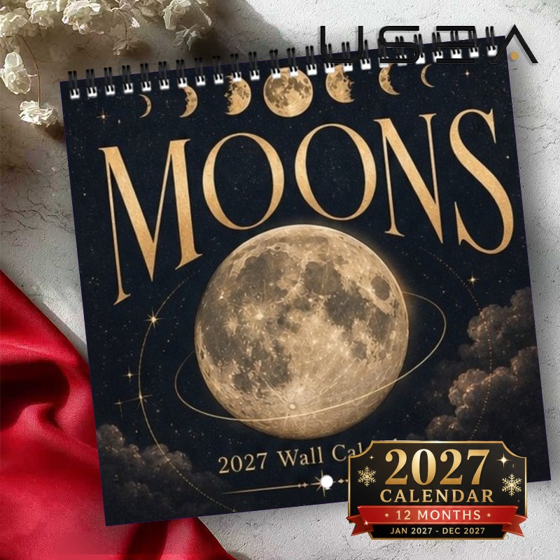 TEMU 1pc Large 2027 Wall Calendar With Twin Wire Spiral Binding - 12-month Yearly Planner, Monthly Blocks Suitable For, Office,, Large Square Hanging
